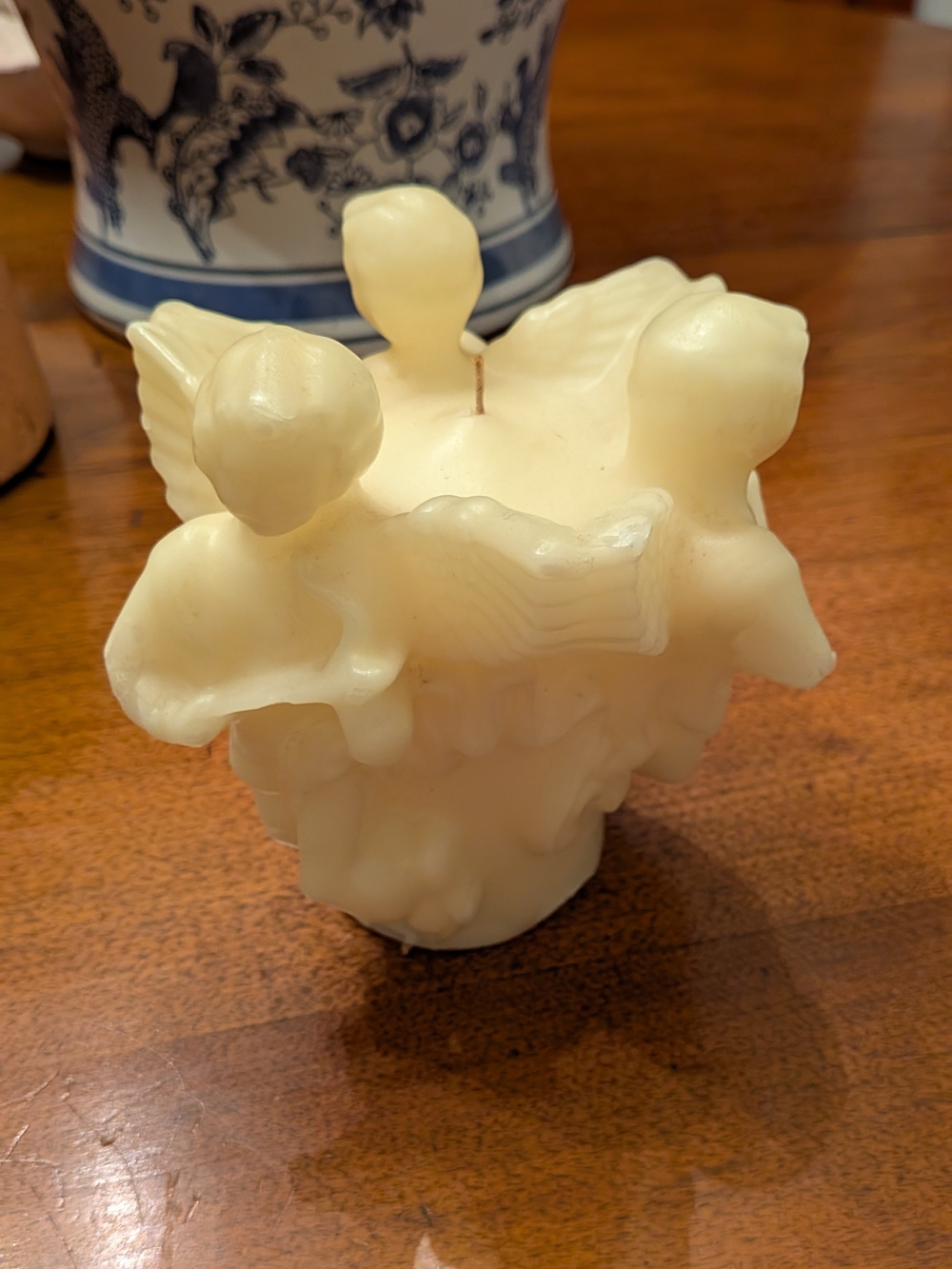 70's Ivory Angel Trio Decorative Sculpture Candle